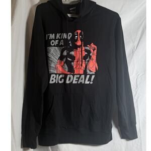 Marvel Deadpool Hoodie XL Black “I’m Kind of a Big Deal” Pullover Sweatshirt